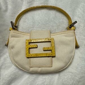Fendi Cream Mini Bag with Yellow FF
